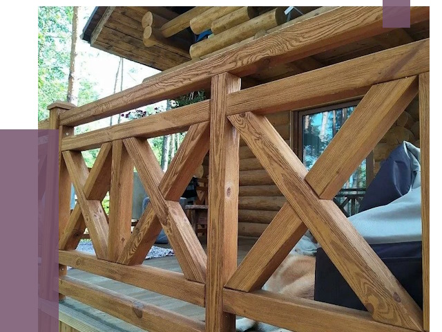 Деревянные перила под ключ в Барабинске от 7618 руб. 