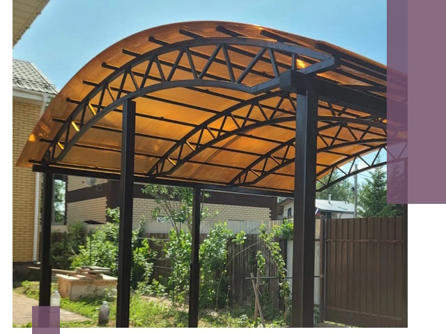 Изготовление навесов под ключ в Барабинске из качественных материалов