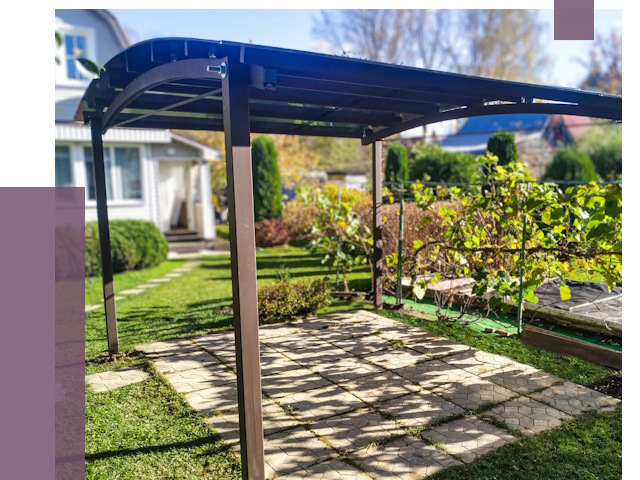 Навесы для дачи в Барабинске от 12645 руб. под ключ — ПРОЛЁТ-Ббн