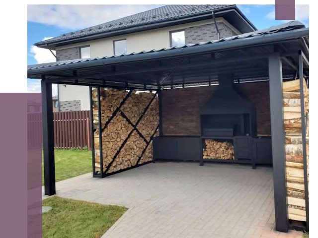 Навесы для барбекю в Барабинске от 12645 руб. под ключ | ПРОЛЁТ-Ббн