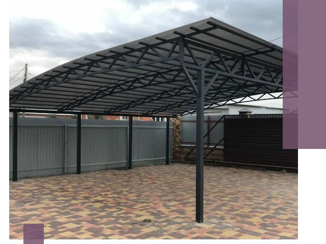 Металлические навесы под ключ в Барабинске — изготовление и монтаж