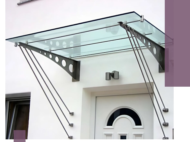 Козырьки над входом под ключ в Барабинске — изготовление и монтаж