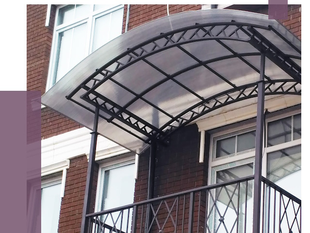 Козырьки над балконом в Барабинске от 8583 руб.  | ПРОЛЁТ-Ббн