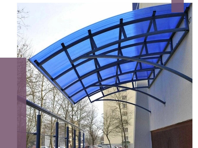 Козырьки из поликарбоната в Барабинске от 4266 руб. под ключ | ПРОЛЁТ-Ббн