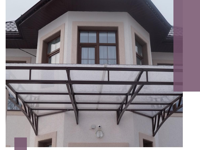 Козырьки из поликарбоната под ключ в Барабинске