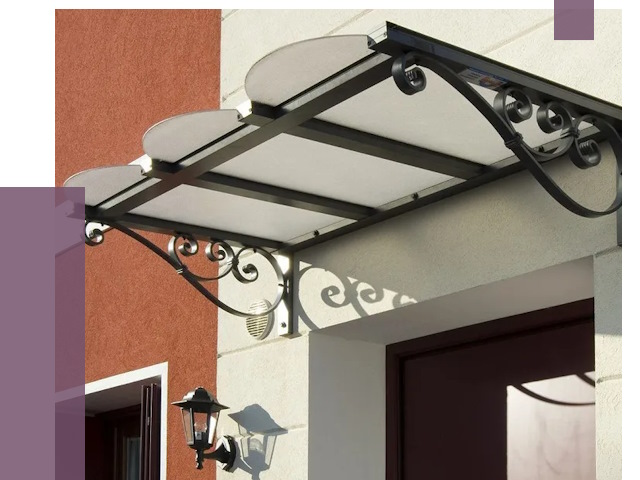 Односкатные козырьки в Барабинске от 8329 руб.  | ПРОЛЁТ-Ббн