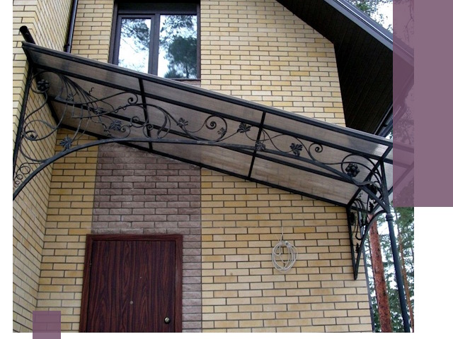 Односкатные козырьки из металла под ключ в Барабинске