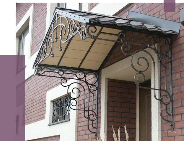 Двускатные козырьки в Барабинске под ключ от 12696 руб.