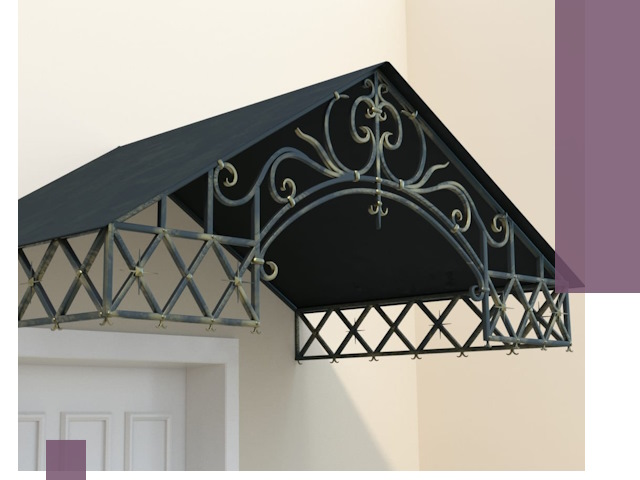 Двускатные металлические козырьки под ключ в Барабинске