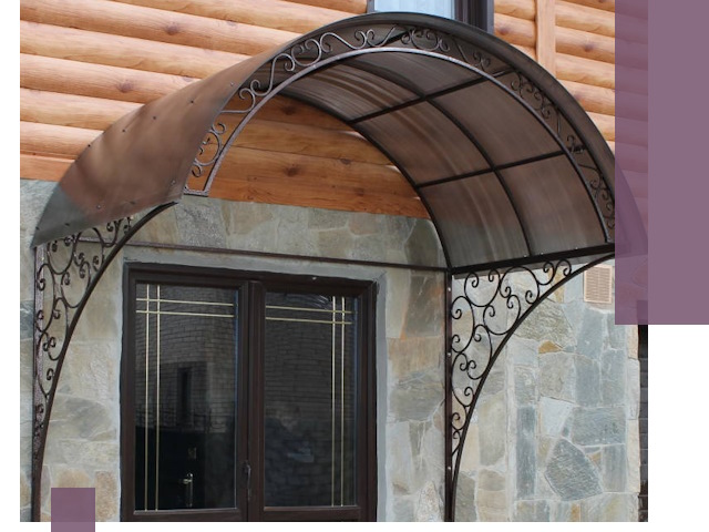 Арочные козырьки под ключ в Барабинске: изготовление и монтаж
